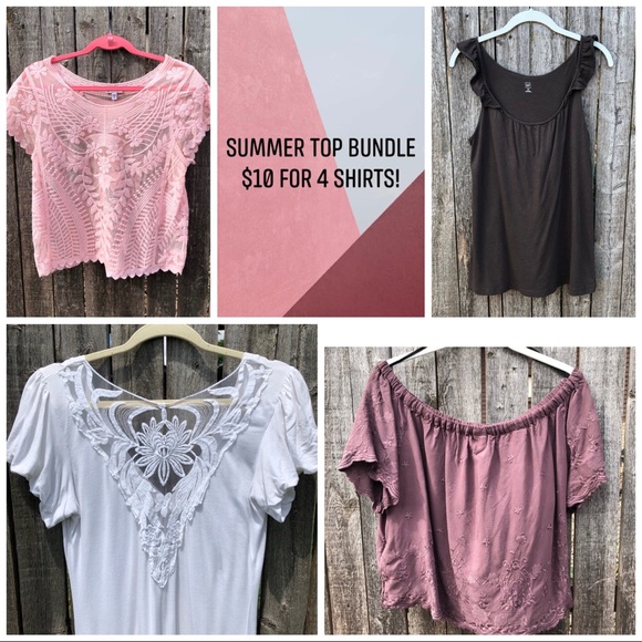 Express Tops - SUMMER TOP BUNDLE - 4 SHIRTS FOR $10
